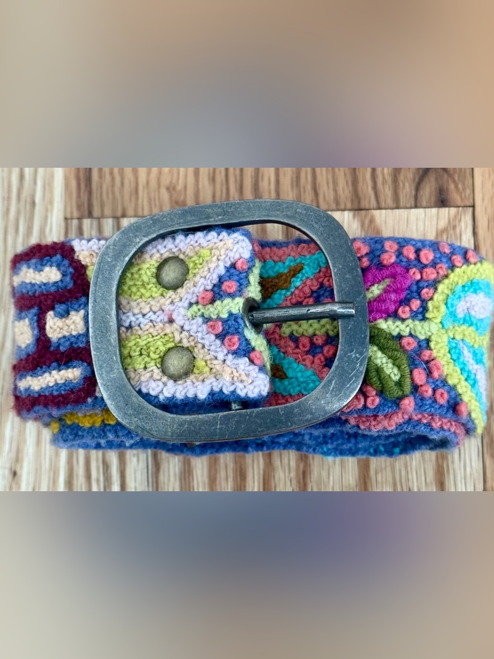 Jenny Krauss Embroidered Belt Womens Medium Floral Folklorica Wool Like New!